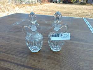 Set of 2 Vintage Crystal Decanters - Elegant Cut Design