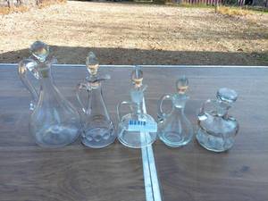 Set of 5 Glass Cruets - Various Designs