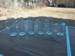 Set of 6 Vintage Glass Beer Mugs