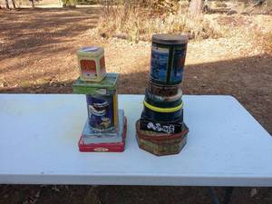 Collection of Decorative Vintage Tins - Assorted Designs and Sizes