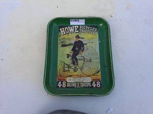 Vintage Howe Bicycles Tricycles Serving Tray - Green Edge