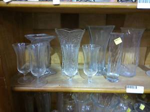 Group of Assorted Glassware - Vases and Stemware