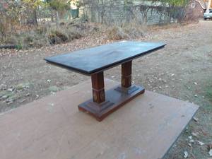 Vintage Wooden Table with Column Supports - On Site Auction