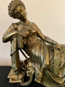 lot 108 image: Antique Figurine Brass Clock Topper