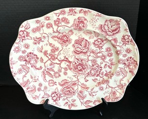 lot 79 image: English Chippendale Johnson Bros Platter and Plates