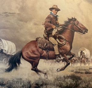 lot 93 image: Under Attack Print by Frank C. McCarthy