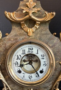 lot 94 image: Antique Gilt New Haven Mantle Clock
