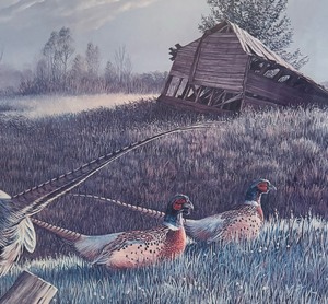 lot 131 image: Forgotten Homestead Ring-necked Pheasants Limited Edition Print by Ron Van Gilder