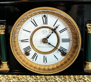 lot 139 image: Gorgeous Antique Ansonia Iron Mantle Clock