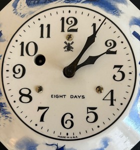 lot 140 image: Vintage Irvin Miller Windmill Blue Delft Clock from Holland