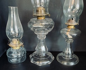 lot 144 image: Three Vintage Oil Lamps