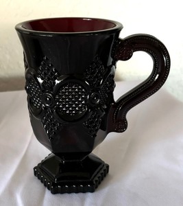 lot 149 image: Eight Avon Ruby Red Cape Cod Footed Mugs
