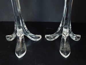 lot 153 image: Pair of Cristal D Arques Crystal Candle Holders