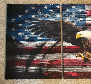 lot 154 image: Triple Set of Canvas Eagle Prints