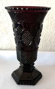 lot 169 image: Vintage Ruby Red Vases and Candle Holders