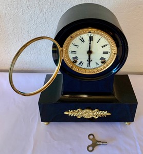 lot 245 image: Antique Ansonia Thames Iron Mantle  Shelf Clock