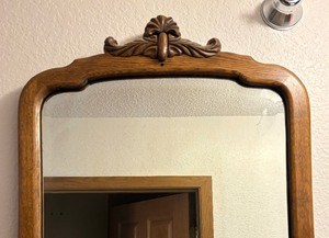 lot 222 image: Vintage Wooden Wall Mirror