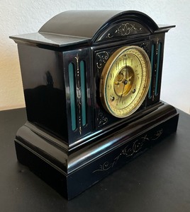lot 289 image: Gorgeous Antique Ansonia Cast Enameled Iron Mantle Clock