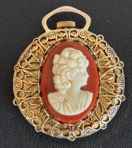 lot 360 image: Two Vintage Cameo Watch Pendants