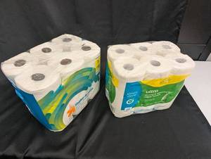 lot 27 image: back room pallet - Lot of Two Packs of Paper Towels Up & Up Make-A-Size and Simply Done Ultra
