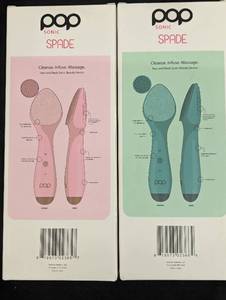 lot 49 image: o2,n4 - Pop Sonic SPADE Face and Neck Sonic Beauty Device (2 Pack)