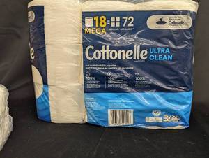 lot 56 image: back room pallet - Lot of Cottonelle Ultra Clean Toilet Paper and Vanity Fair Everyday Napkins
