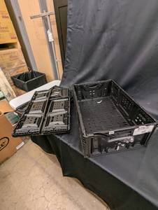 lot 59 image: back room pallet - Lot of 4 IFCO Reusable Plastic Collapsible Crates
