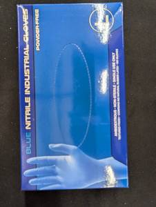 lot 172 image: back room pallet - Box of Blue Nitrile Industrial Gloves - Large, Powder-Free