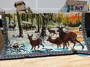 lot 13 image: Vintage RTC Winter Deer Scene