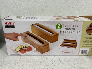 Bamboo Food Wrap Dispenser Set