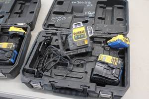 lot 37 image: DeWalt 12V 360 Degree Green Beam Cross Line Laser TN360DB with Battery, Charger, Case, Accessories