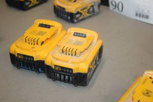 lot 340 image: Lot of (2) DeWalt 20V 4Ah XR Lithium Ion Batteries