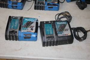 lot 542 image: Lot of (2) Makita Li-ion 14.4-18V  Ni-MH 7.2-14.4V Battery Charger DC18RC