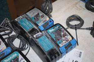 lot 545 image: Lot of (2) Makita Li-ion 14.4-18V  Ni-MH 7.2-14.4V Battery Charger DC18RC