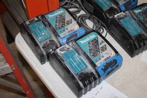 lot 546 image: Lot of (2) Makita Li-ion 14.4-18V  Ni-MH 7.2-14.4V Battery Charger DC18RC