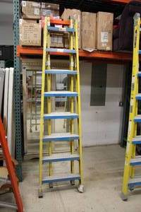 lot 1 image: Louisville Ladder 375-lbs 8 Step16 Extension13 Scaffold Combination Ladder FXC1208