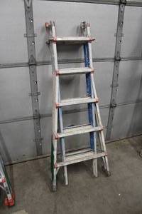 lot 16 image: Little Giant Ladder Systems 300-lbs Extra Heavy Duty 9 Step19 Extension Combination Ladder 10103