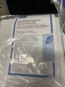 lot 34 image: NEW In Packages Medline Post-Mortem Body Bag, Sage Prevalon Seated Positioning Cushion, and Headsets