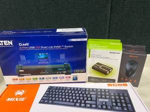 lot 37 image: New In Boxes ATEN CubiQ KVMP Switch, IOGear Auto Sharing Switch, and Mixie Mouse and Keyboard