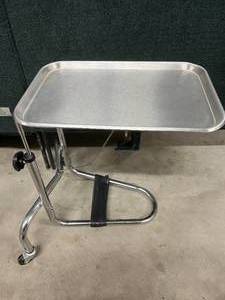 lot 47 image: MediChoice Mayo Adjustable Tray&nbspStainless&nbspSteel Premium Instrument Stand Medical Dental Salon Tattoo Esthetician Mobile Service Cart Table Station- In Great Condition