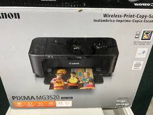 lot 49 image: NEW Open Box Canon PIXMA MG3520 Wireless Copy Scanner Printer with DVD Device Installer
