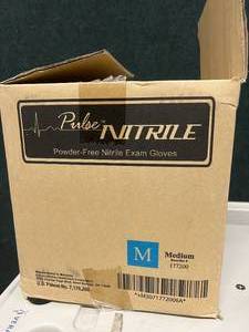 lot 53 image: 1 Case (10 Boxes Of 100 Gloves) NEW Pulse Nitrile Powder-Free Exam Gloves 