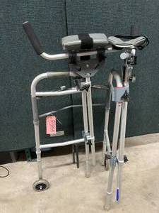 lot 55 image: Hamper Frame on Wheels and&nbspWalker with Arm Rests - In Good Condition