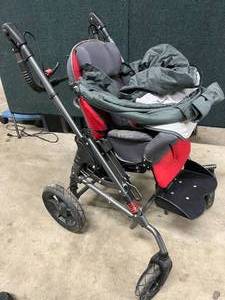 lot 70 image: MSRP $5000 Hoggi Bingo Evolution Childrens Special Needs Stroller - Works Great Needs A Little Cleanup