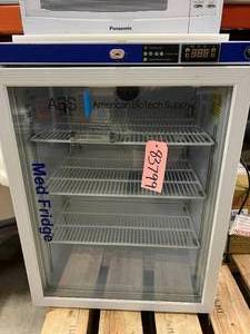 lot 64 image: MSRP $1800 American BioTech Supply ABS PH-ABT-UCFS-0504G&nbspUndercounter Glass Door Medical Grade Refrigerator Locking (no key - buy online $10)&nbspLaboratory Med Fridge -&nbspBest Bar Beverage Cooler You Will Ever Own