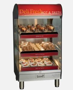 lot 71 image: WOWOW MSRP $8000 NEW Alto Shaam HSM-243ST Countertop Heated Food Warmer Display Cabinet&nbspShelf Merchandiser 3 Shelves, 16 Pound Max Per Warming Shelf