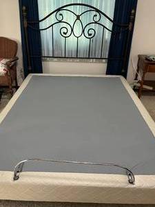 lot 33 image: Sleep Number Adjustable Bed with Remote Controls and Iron Headboard