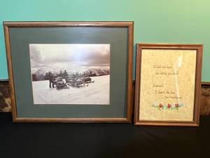 lot 58 image: Framed Photograph and Inspirational Quote Art