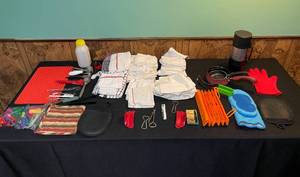 lot 95 image: Assorted Kitchen Lot - Towels, Utensils, and Gadgets