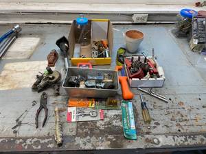 lot 19 image: Assorted Mixed Hardware and Hand Tools Lot